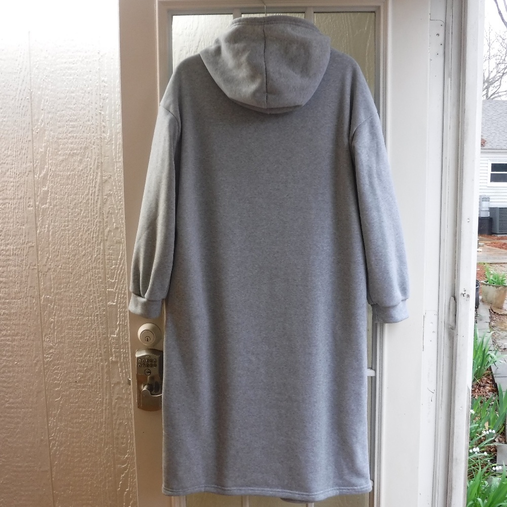 SHEIN "Malibu" Beach Gray Hooded Sweatdress Women L ~NWT~ - Picture 2 of 7